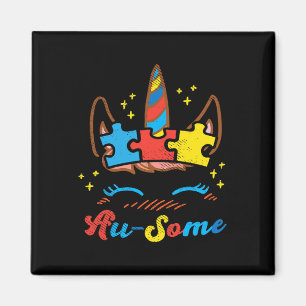 Imán Ausome Unicornio enfrenta el rompecabezas del auti