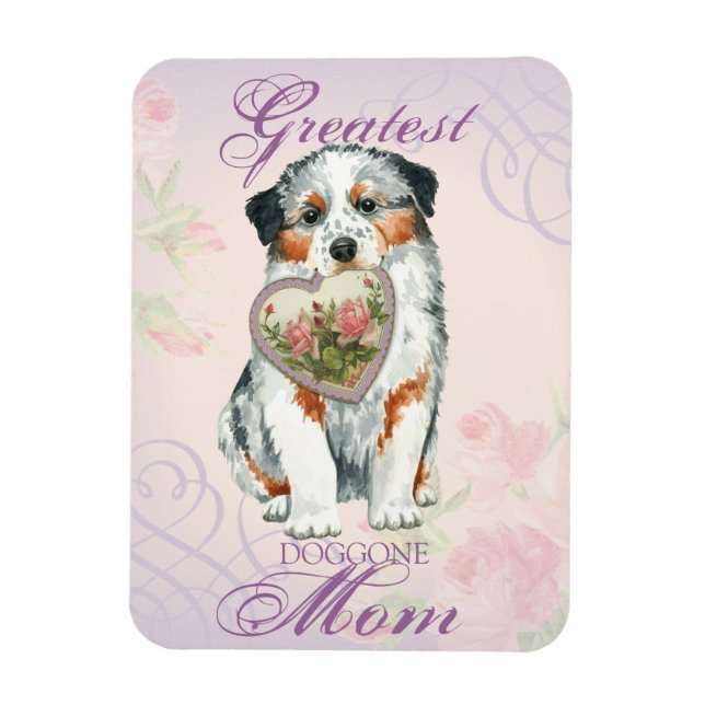 Imán Aussie Heart Mom (Vertical)