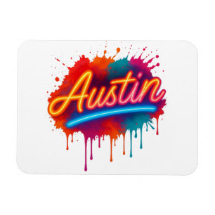 Imán Austin Neon Street Art & Poster Design