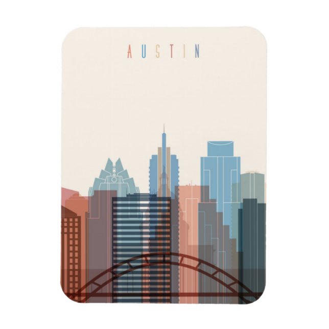 Imán Austin, Texas | Línea de la ciudad (Vertical)