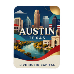 Imán Austin Texas Música en Vivo Viaje Patrimonio