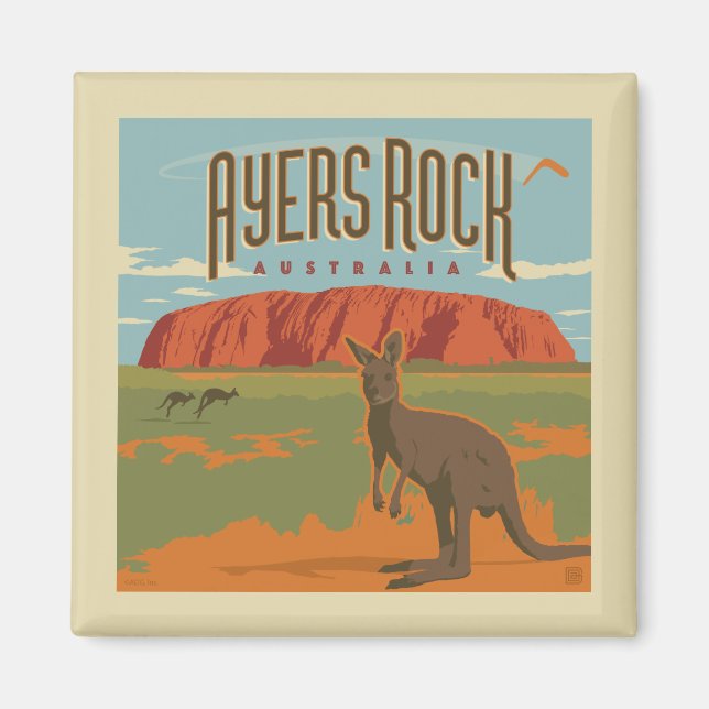 Imán Australia | Ayers Rock Kangaroos (Frente)