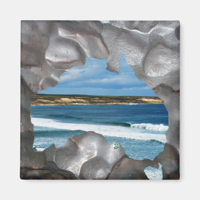 Imán Australia Beach Metallic Map View, Fridge Magnet (Frente)