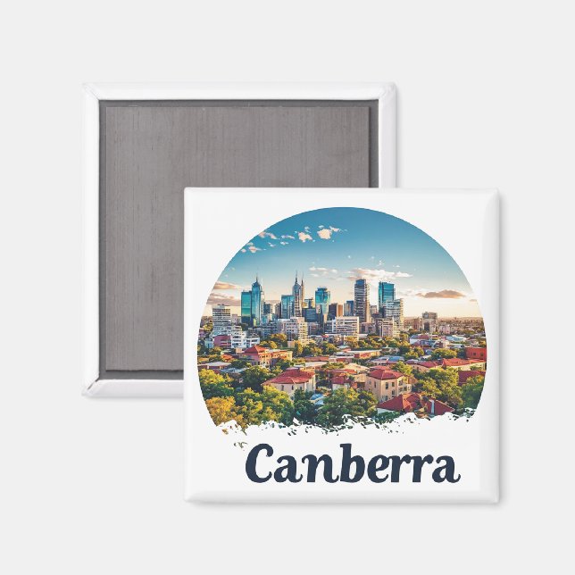 Imán Australia Canberra Ciudad Atardecer 🌅 (Anverso/Reverso)