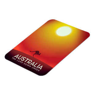 Imán Australia "El suelo bajo" estampado de vacaciones.