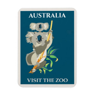 Imán Australia Koala Poster de Viajes Vintage
