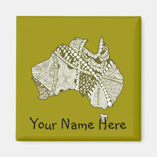 Imán Australia Mapa de arte de Doodle