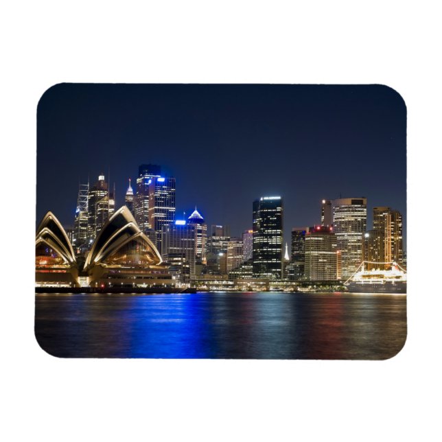 Imán Australia, Sydney. Skyline con Ópera vista (Horizontal)