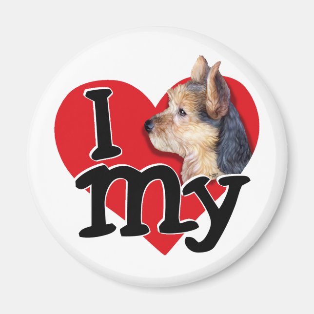 Imán Australia Terrier I (corazón) mi (Frente)