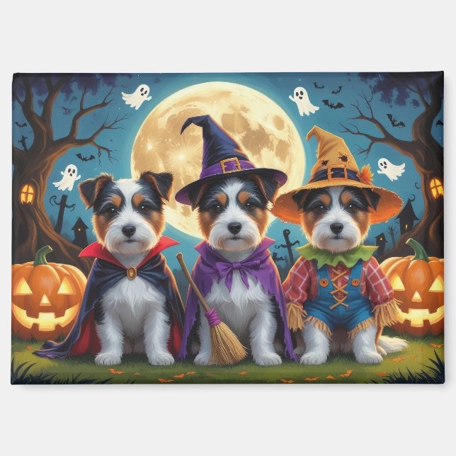 Imán Australia Terrier Perro Calabaza Halloween Funny (Anverso)