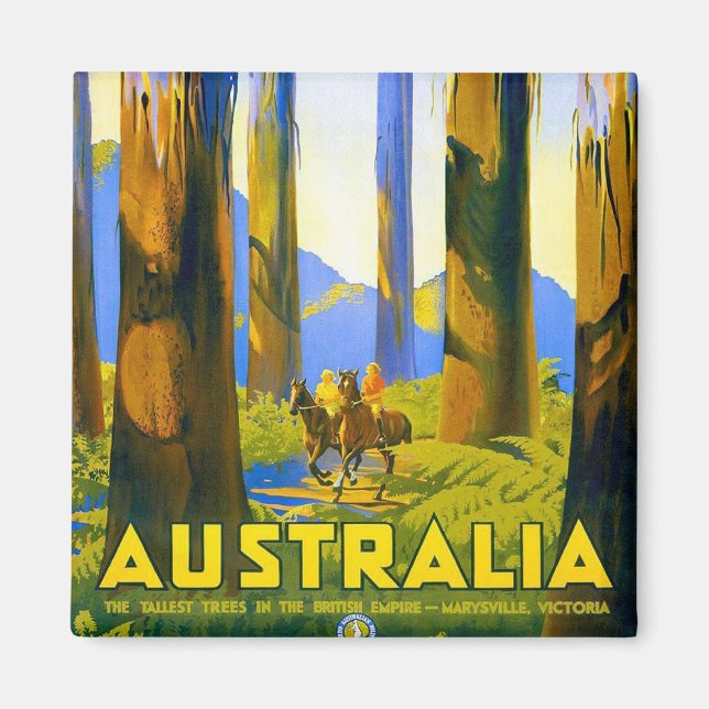 Imán Australia: Viajes de época (Frente)