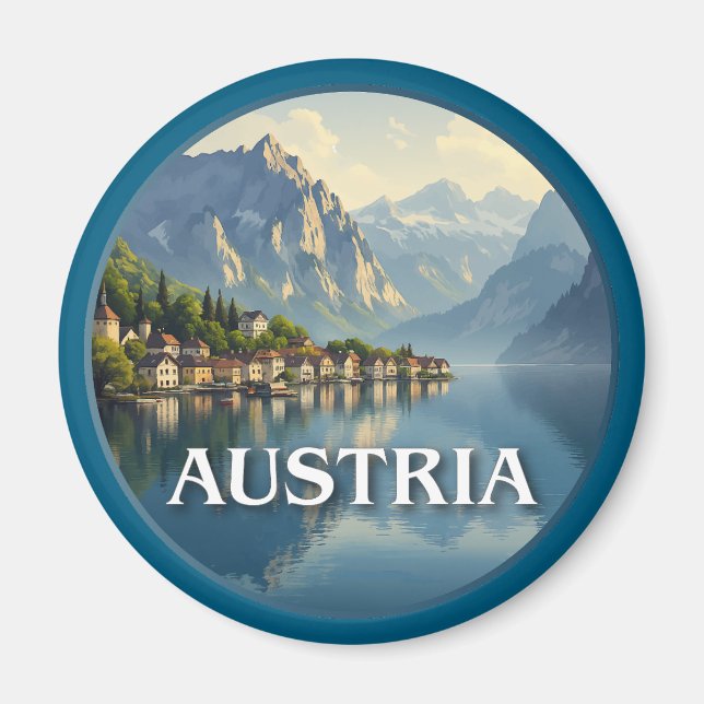 Imán Austria Hallstatt Unión Europea (Frente)