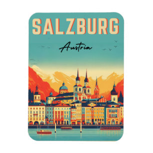 Imán Austria retro capital salzburg paisaje urbano