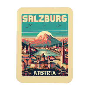 Imán Austria retro capital salzburg paisaje urbano