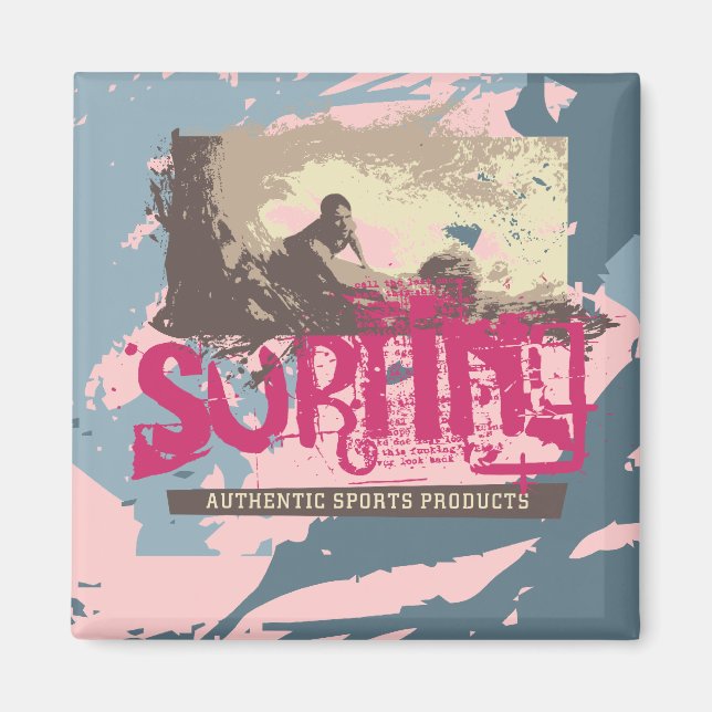 Imán Auténticas camisetas y regalos de surf (Frente)