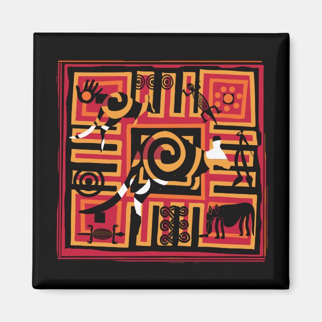 Imán Auténtico arte aborigen (Frente)