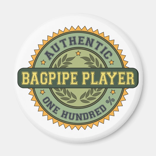 Imán Auténtico Jugador de Bagpipe (Frente)