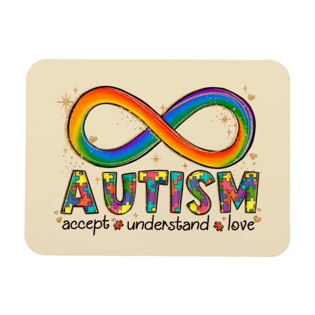 Imán Autism Awareness Accept, Love, Understanding (Horizontal)