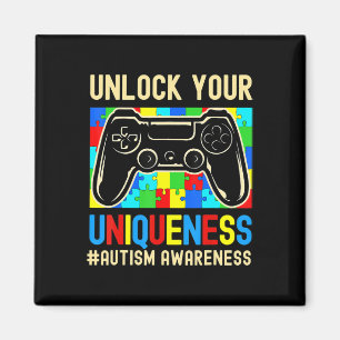 Imán Autism Awareness Boys Chicas Video Game Controller