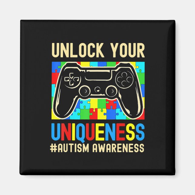 Imán Autism Awareness Boys Chicas Video Game Controller (Frente)