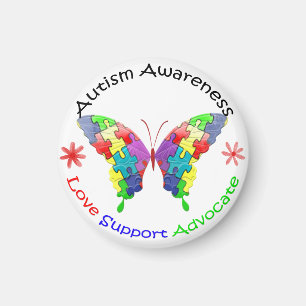 Imán Autism Awareness Butfly