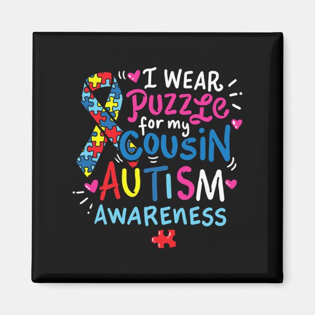 Imán Autism Awareness Cousin Gift Tee (Frente)