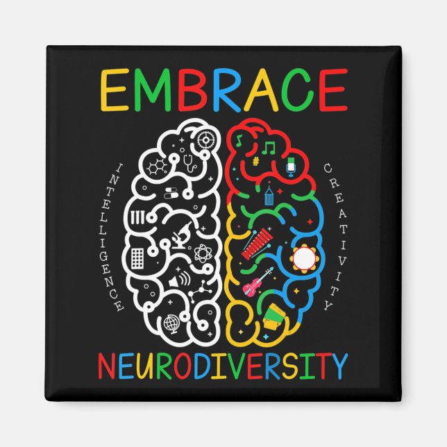 Imán Autism Awareness Embrace Neurodiversidad TDAH Auti (Frente)