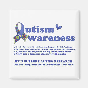Imán Autism Awareness (hechos sobre el autismo) Magnet