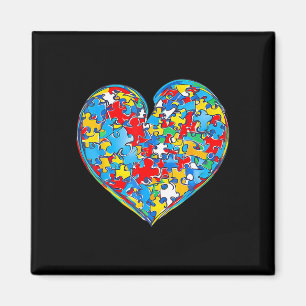 Imán Autism Awareness Puzzle Piece Love Heart Valentine