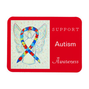 Imán Autism Awareness Ribbon Angel Magnet