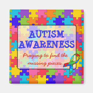 Imán Autism Awareness Ribbons Rompecabezas Piezas Magne