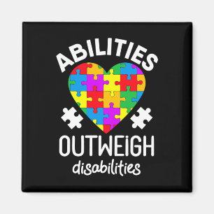 Imán Autism Awareness Teacher Abilities mejor que Disab