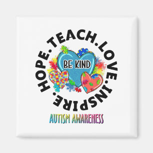 Imán Autism Awareness Teacher Enseña Esperanza Amor Ins