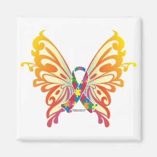 Imán Autism Ribbon Butfly
