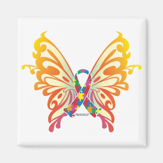 Imán Autism Ribbon Butfly (Frente)