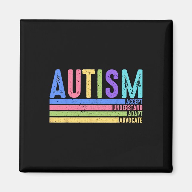 Imán Autismo Aceptar Entender Adaptar Abogar Educación  (Frente)