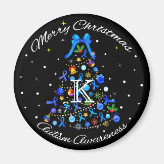 Imán Autismo Árbol de Navidad Azul