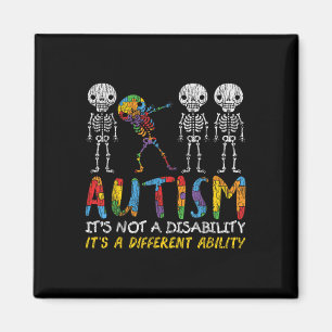 Imán Autismo Awerness - Skeleton Dabbing Autistic Kids