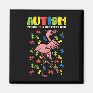 Imán Autismo Bailando Diferentes Golpes Flamingo Cute
