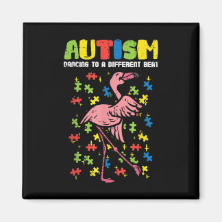 Imán Autismo Bailando Diferentes Golpes Flamingo Cute