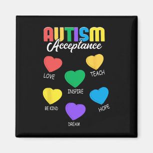 Imán Autismo Conciencia Aceptación Corazón Hombres Muje