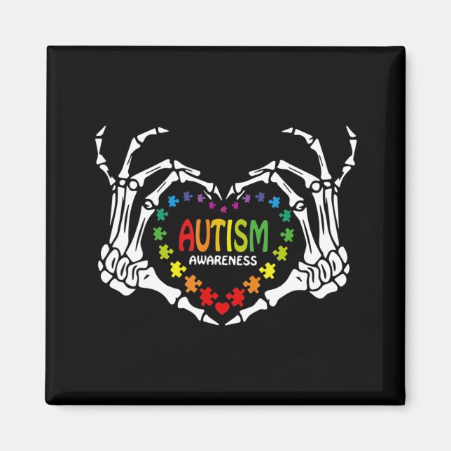 Imán Autismo Conciencia Amor Rompecabezas del Corazón (Frente)