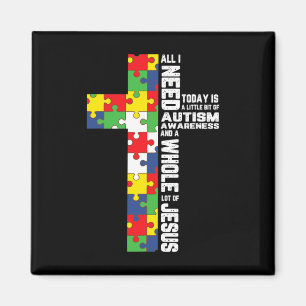 Imán Autismo Conciencia Jesús Cruzar el Rompecabezas Gu