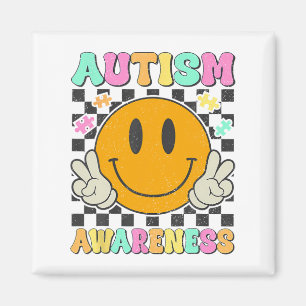 Imán Autismo Conciencia Rompecabezas Sonríe Autismo Mo
