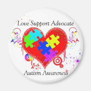 Imán Autismo Corazón Brillante