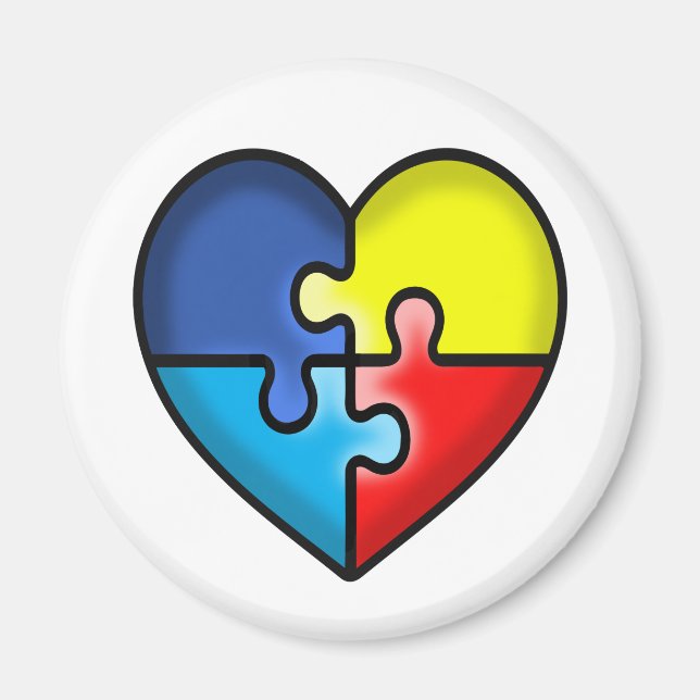 Imán Autismo Corazón de conciencia (Frente)