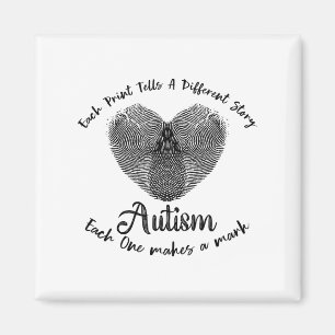Imán Autismo De Huellas Divertidas Cada Impresión Dice