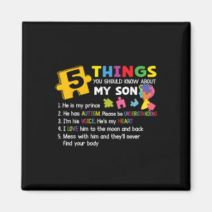 Imán Autismo del hijo autista Apoyo a la toma de concie