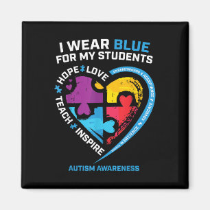 Imán Autismo Maestra Camisa Hombres Maestros Autismo Aw