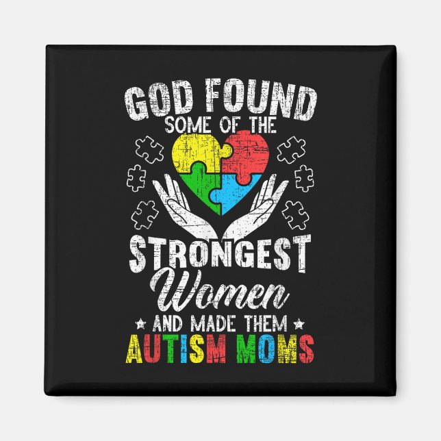 Imán Autismo Mamá Concienció Autismo Trastorno Espectro (Frente)